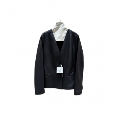 HERMES V-NECK LEATHER JACKET HERMES V-NECK LEATHER JACKET